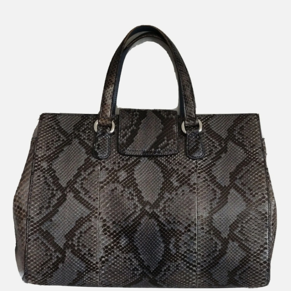Gucci 'Lady Lock' Python Large Gray Top Handle Sa… - image 2